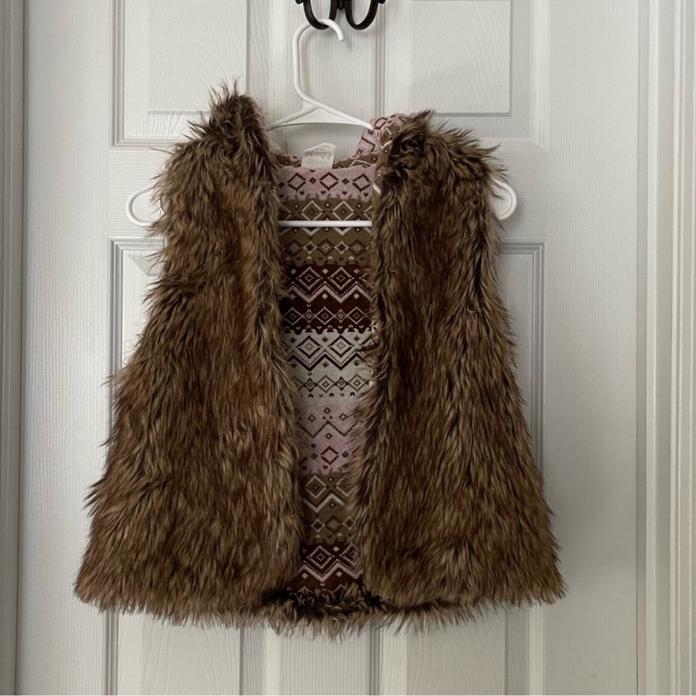 Faux fur hooded vest